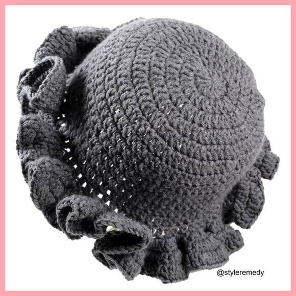 Crochet Bucket Hat Women Knit Floppy Cap Handmade Beanie Outdoor Travel main image 2